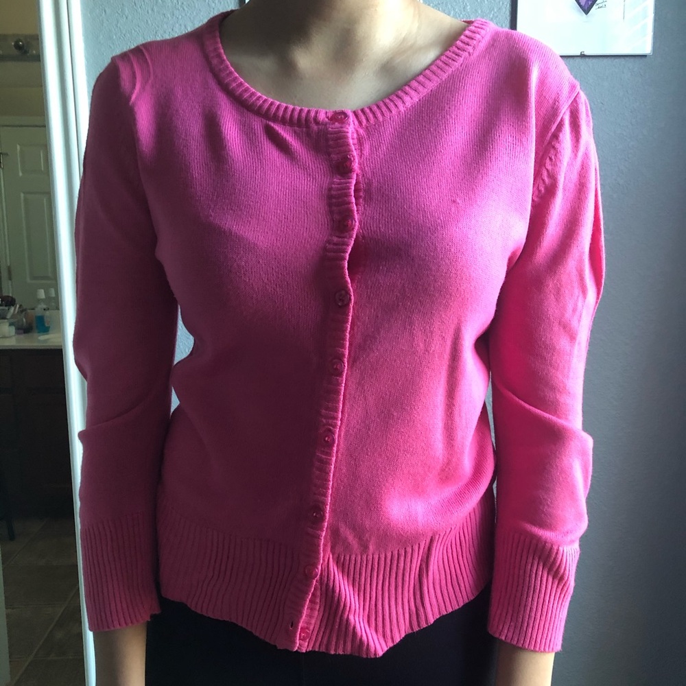 Pink cardigan